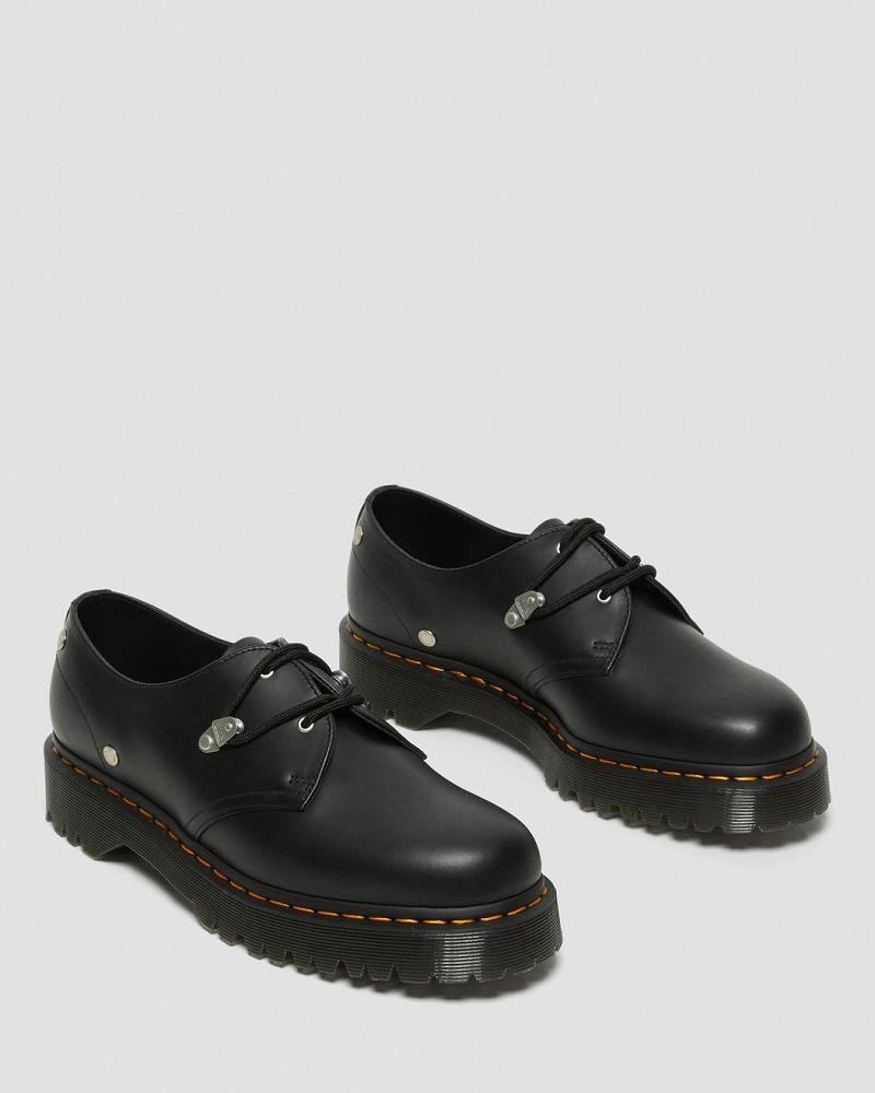 Black Women's Dr Martens 1461 Bex Stud Leather Oxfords Shoes | CA 344UZG